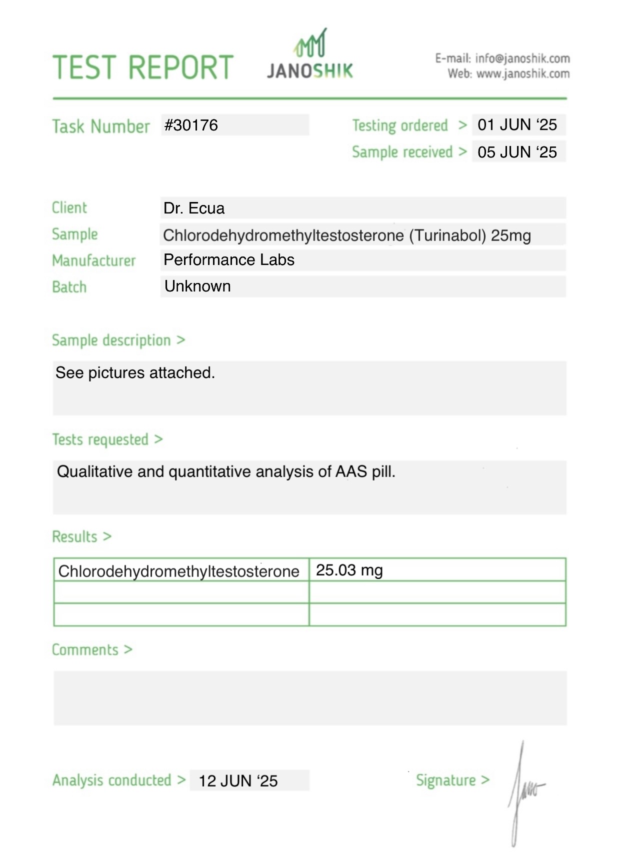 Turinabol 25mg - 50 tablets