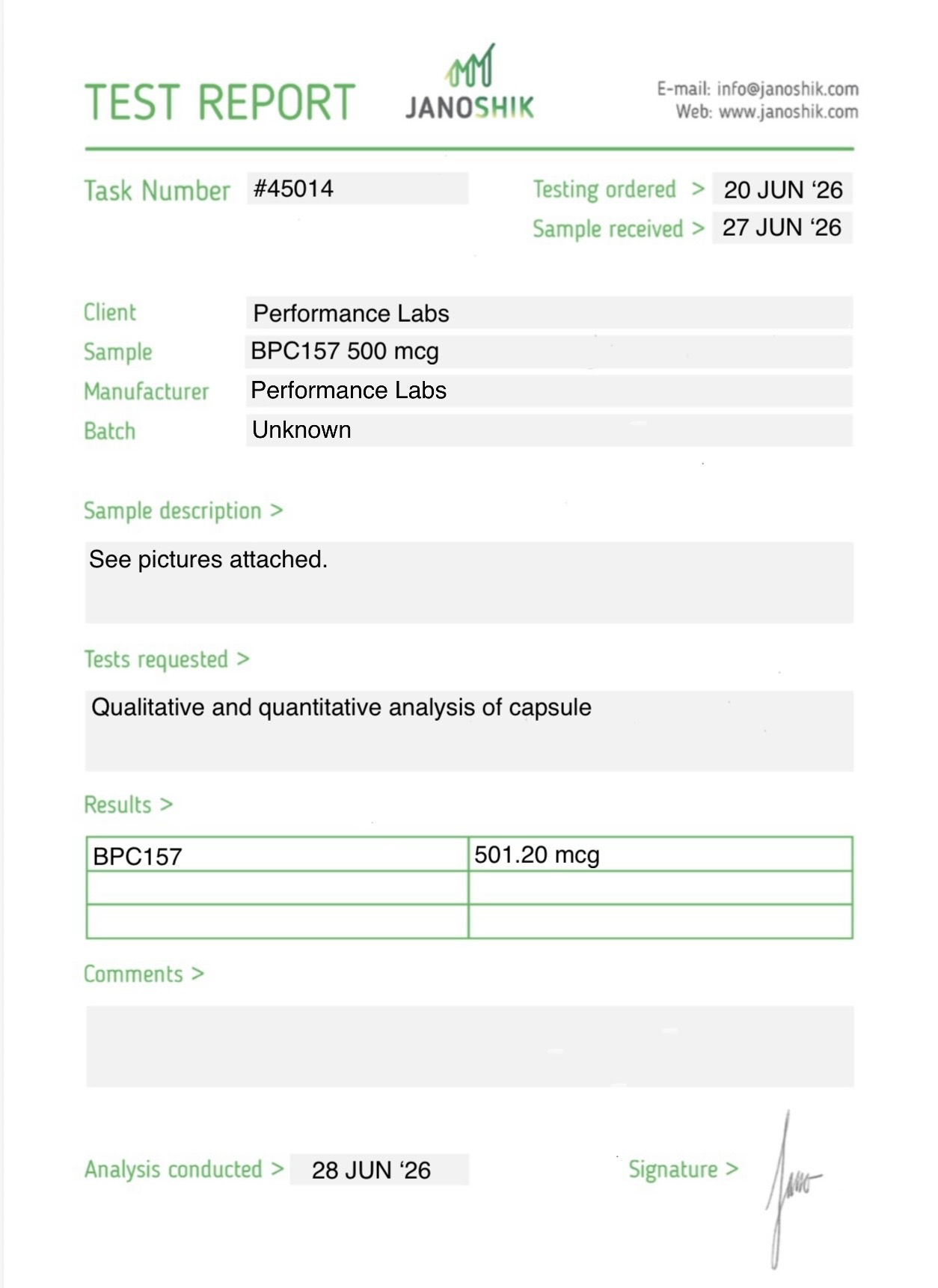 BP157 500mcg - 60 Capsules